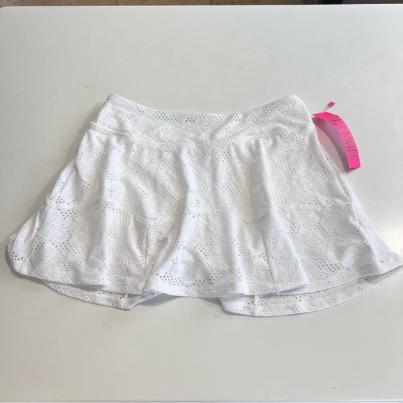 NWT Lilly Pulitzer Luxletic Corrine Skort Asana Tank White Floral Eyelet XS - Picture 7 of 9